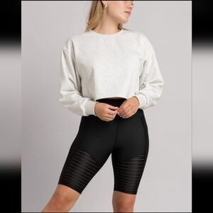 ORAKI Eyelet Biker Short Size XS Black With Pockets High Waist Made In Canada